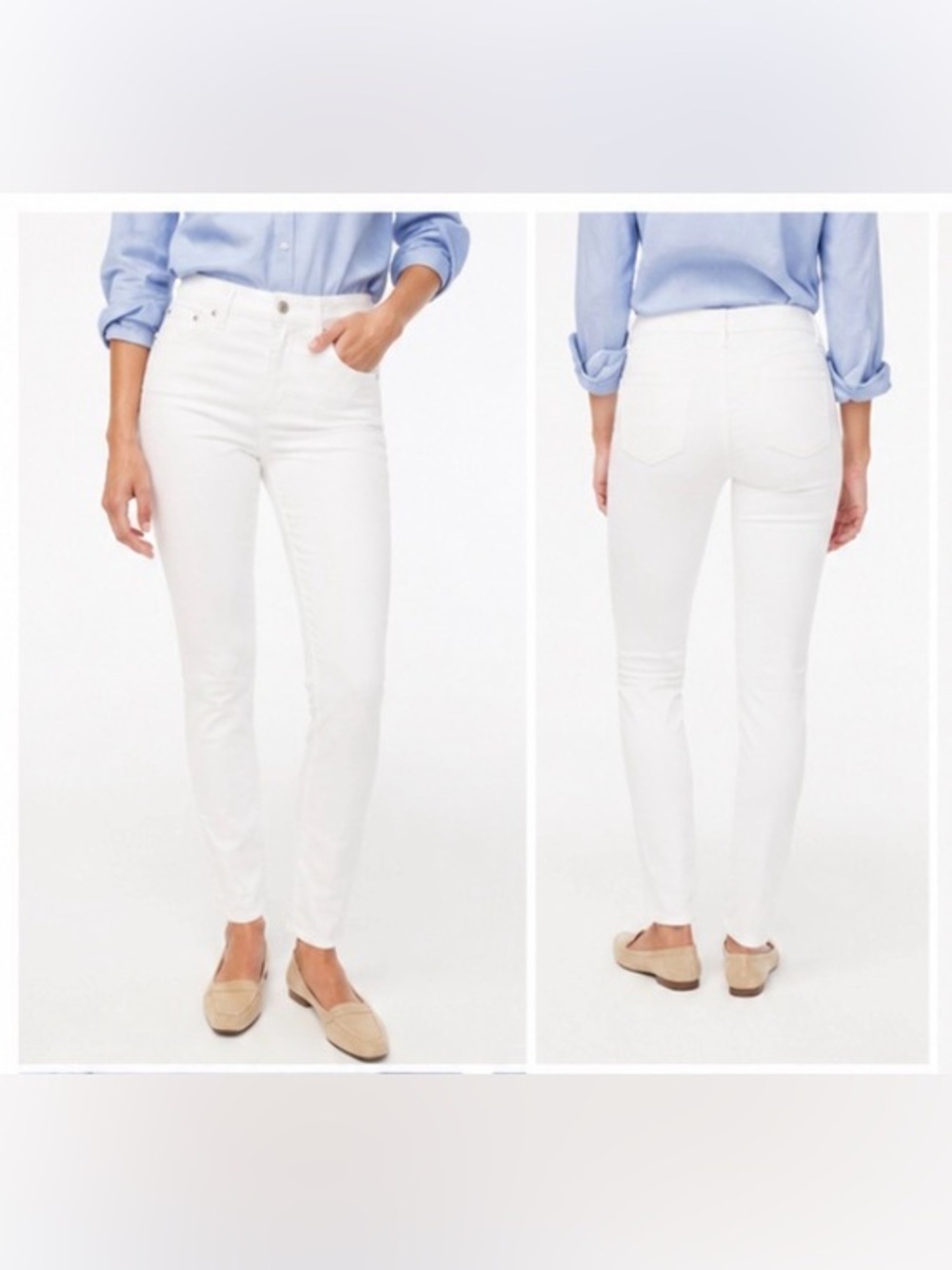 J. Crew White Skinny High-Rise Jeans Size 28R
